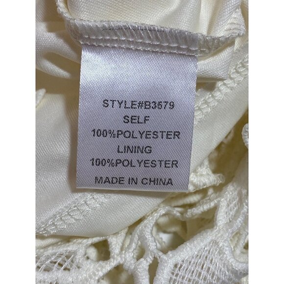 Jodifl Cream Eyelet Lace Overlay Pencil Dress Delicate Floral Lace Women's Small - Picture 9 of 13